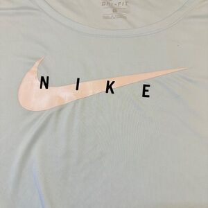 Nike Running Women's Plus Size 3X Light Blue Dri-Fit Shirt Swoosh Nike
